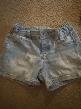 Kids Light Blue Denim Shorts - Casual Stretch Waist